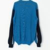 Mens vintage blue ski sweater snowboarding jumper - Large
