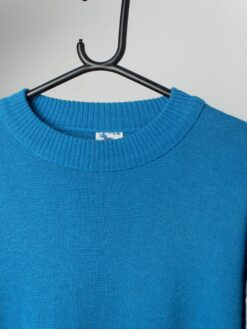 Mens vintage blue ski sweater snowboarding jumper - Large