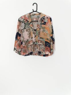 Vintage 70s handmade Art Nouveau blouse with stunning Art Nouveau inspired print - Medium