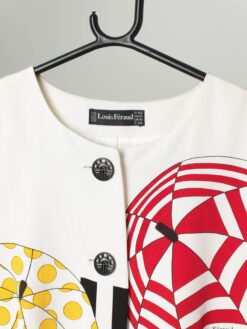Vintage 80s Louis Feraud jacket with a vibrant umbrella design - Medium/Large