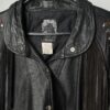 Vintage Black Leather Jacket With Fringe And Jewel Detail Made In The Uk Circa 1980 Large Xl 2