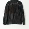 Vintage Black Leather Jacket With Fringe And Jewel Detail Made In The Uk Circa 1980 Large Xl 3