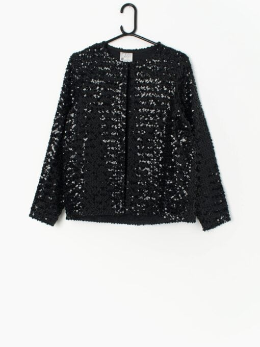 Vintage black sequin jacket with long sleeves - Small / Medium
