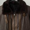 Vintage brown leather flying jacket with sheepskin lining - Medium / Large