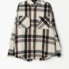 Vintage Check Flannel Shirt In Cream And Brown 90s Large