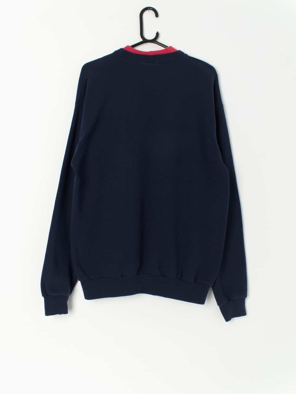 Vintage Christmas sweatshirt with cute snowman and wildlife scene - Medium / Large