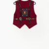 Vintage Coloratura wool vest with Aztec design and metal buckles - Medium