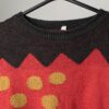 Vintage Cotton Jumper In Red With Wavy Geometric Pattern Large 2