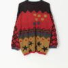 Vintage Cotton Jumper In Red With Wavy Geometric Pattern Large 3