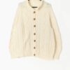 Vintage cream handknitted cable knit cardigan - Large / XL