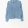 Vintage Denim Shirt In Light Blue Engineer Style With Open Front Pockets 90s Medium Large