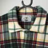 Vintage fleece plaid flannel shirt in green, red and blue - Large / XL
