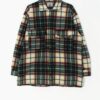 Vintage fleece plaid flannel shirt in green, red and blue - Large / XL