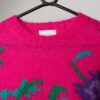 Vintage hot pink sweater dress with floral design - Medium