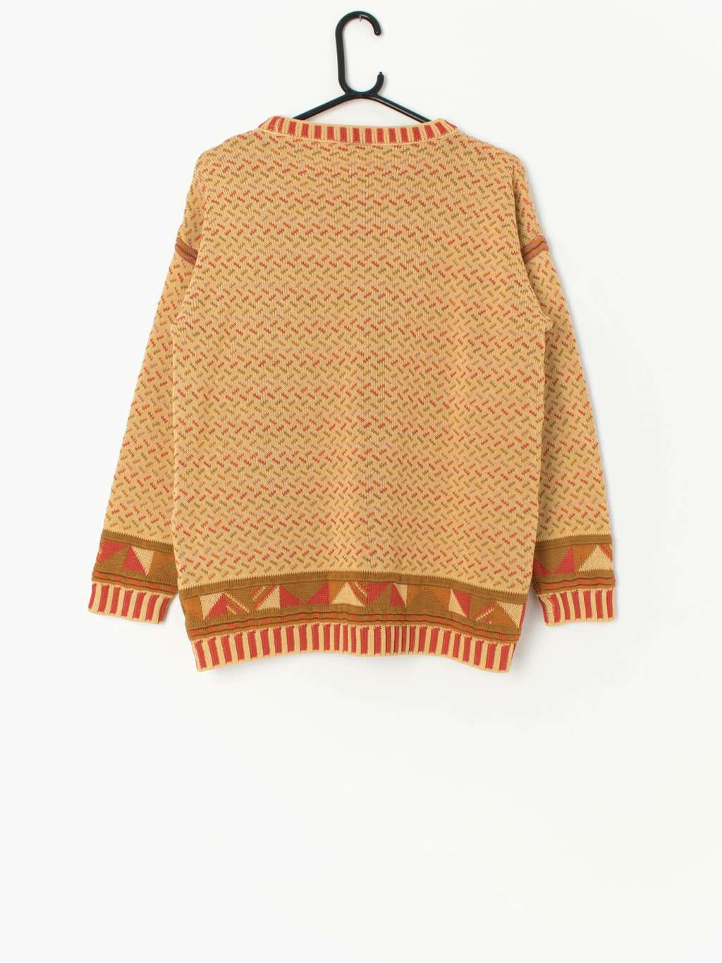 Vintage Knitted Jumper With Funky Abstract Design Medium Large 3