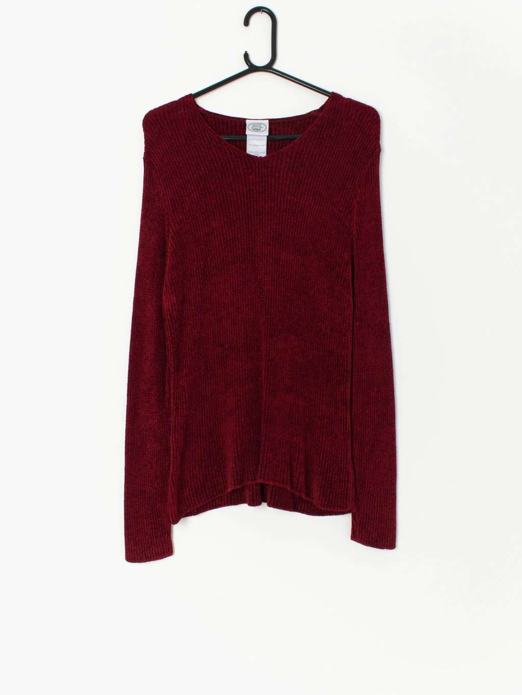 Vintage Laura Ashley Jumper In Burgundy Red Medium