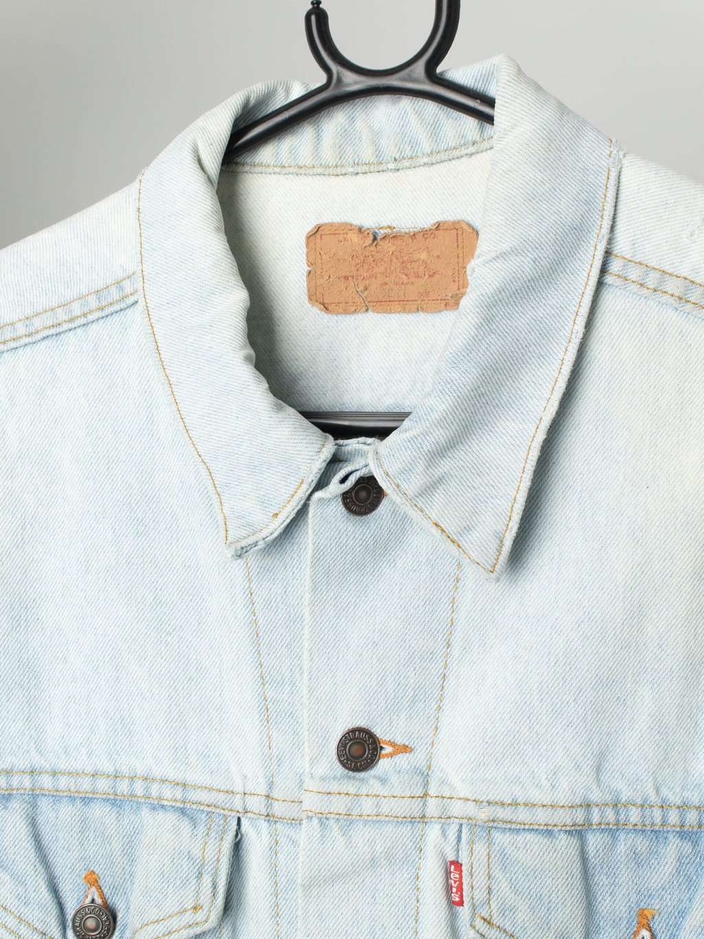 Vintage Levis pale denim jacket XL USA made red tab - XL
