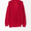 Vintage mohair red cardigan with cross over front, made in the UK - Medium / Large