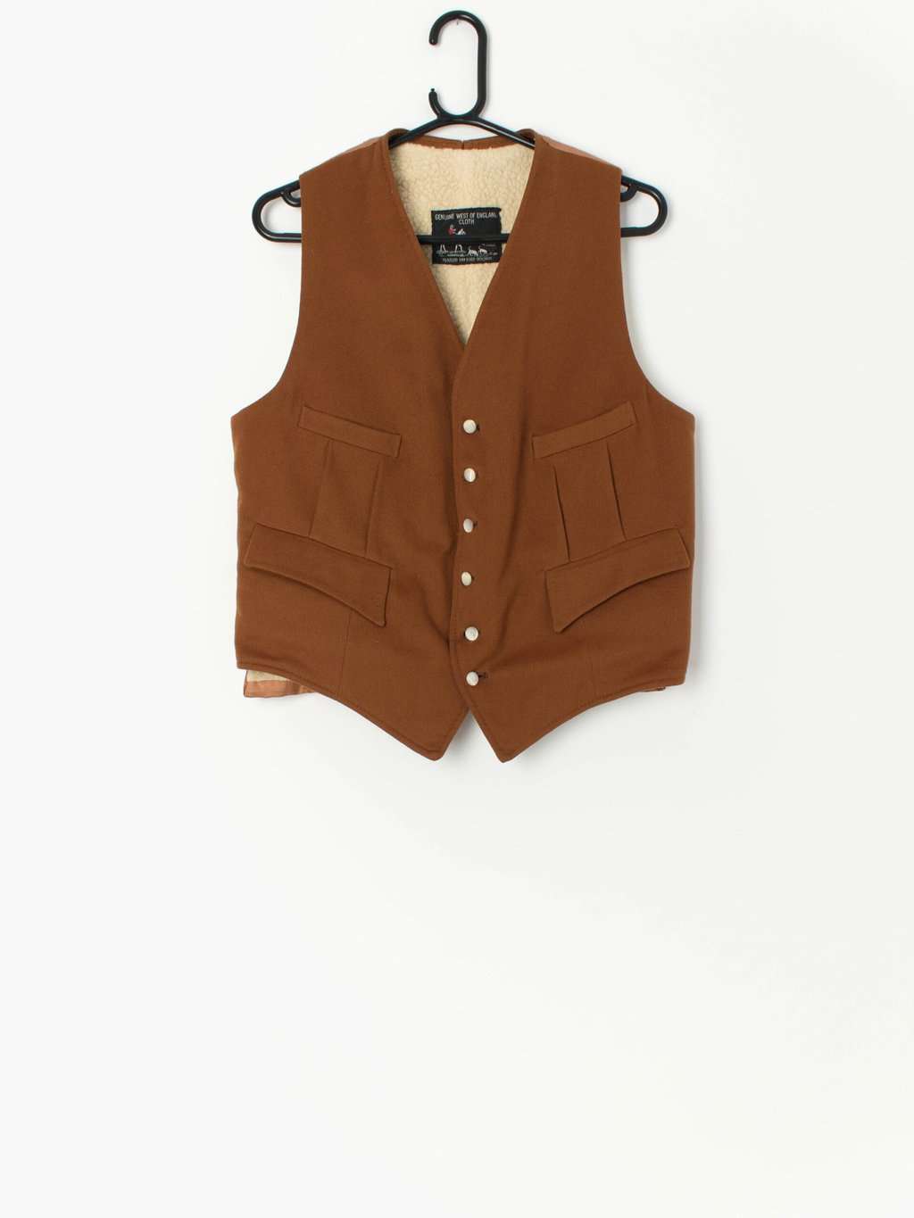 Vintage Mustard Doeskin Waistcoat Genuine West Of England Cloth Small Medium