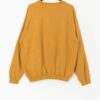 Vintage mustard yellow sweatshirt with bright baseball themed embroidery, mens - Large