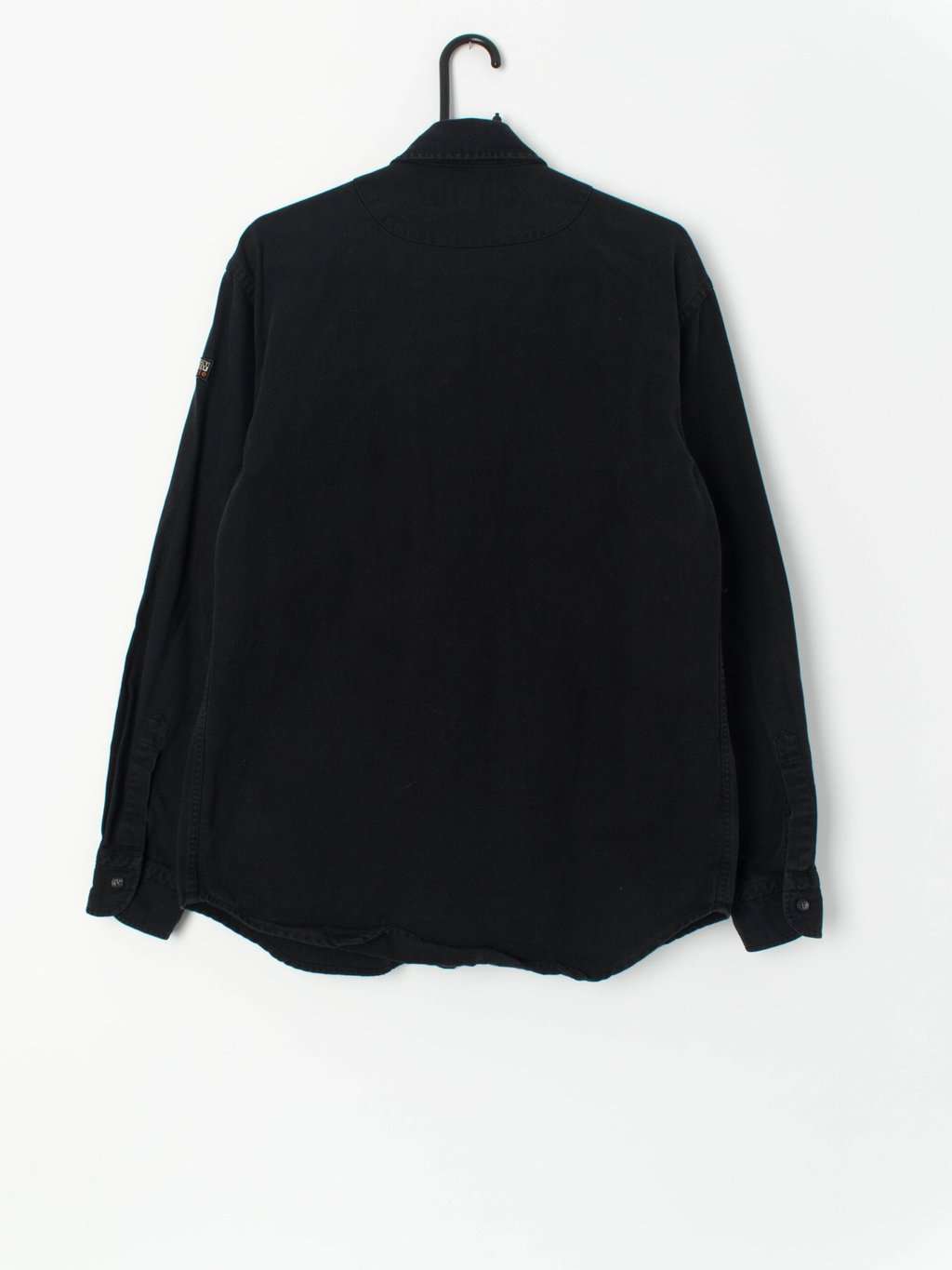 Vintage Napapijri Geographic black long sleeve overshirt - Medium