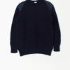 Vintage Navy Blue Wool Jumper With Suede Patches By St Michael Medium
