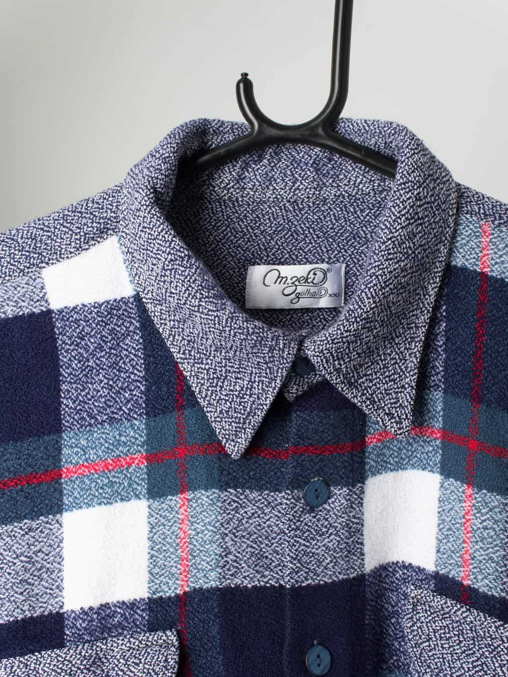 Vintage Plaid Flannel Shirt In Blue Red And White Xl 2xl 2