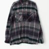 Vintage Plaid Flannel Shirt In Grey Navy Red And Grey Cotton 90s Xl