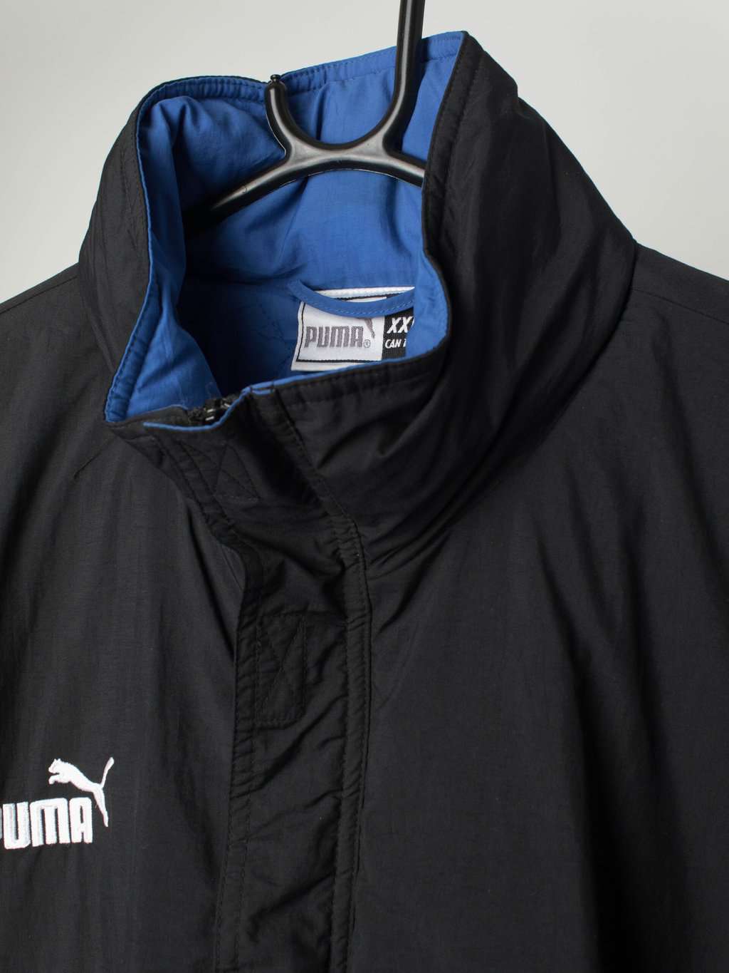 Vintage Puma black and blue padded coat, 90s - XXL