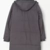 Vintage Reebok Long Grey Puffer Coat With Hood Large 5