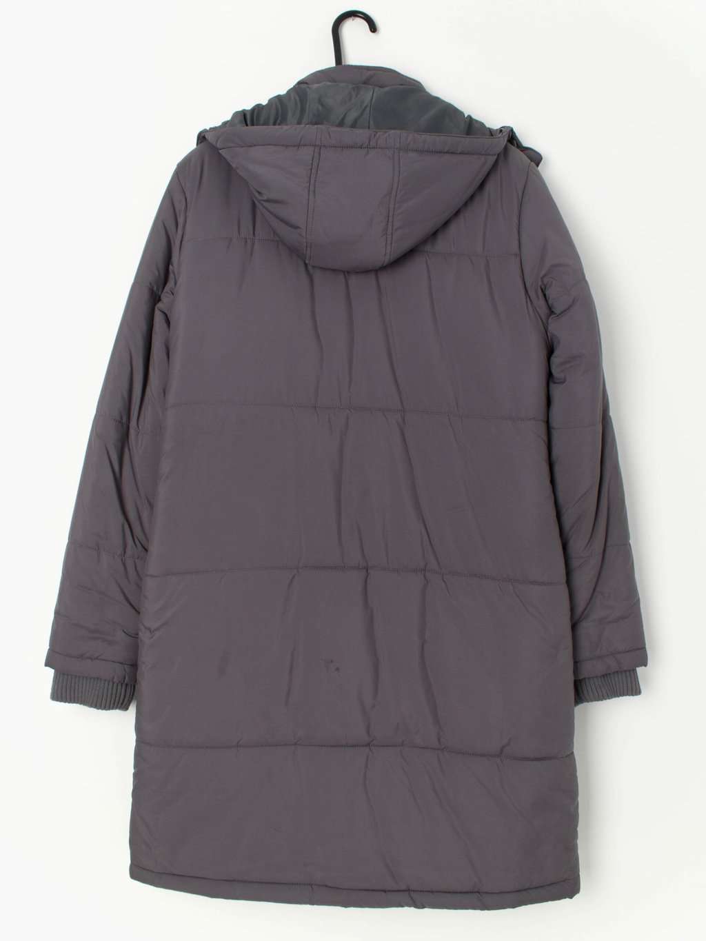 Vintage Reebok Long Grey Puffer Coat With Hood Large 5