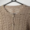 Vintage scallop knit cardigan in grey beige - Medium