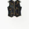 Vintage sequin vest in black and gold with stunning paisley design - Small / Medium