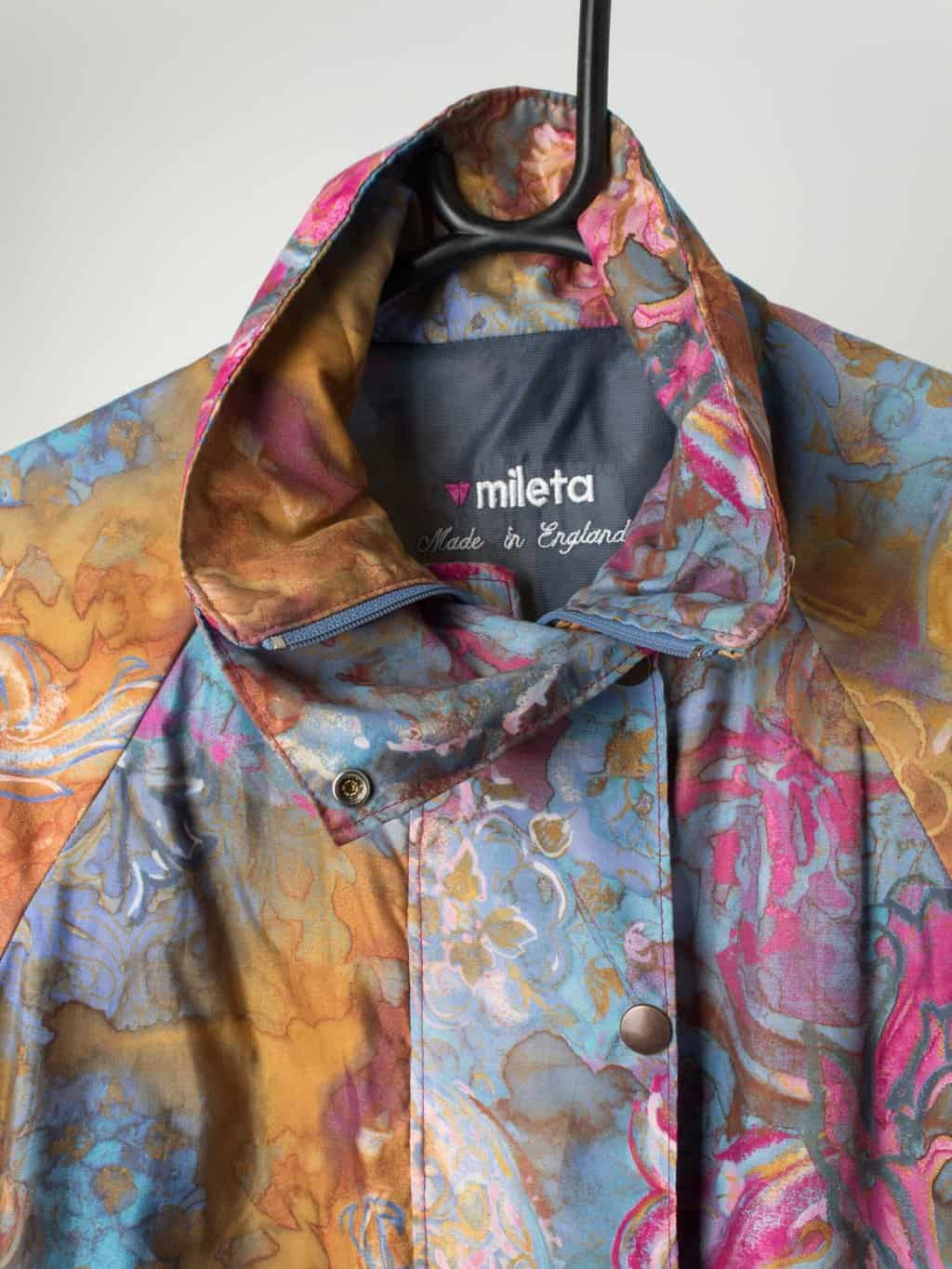 Vintage Shell Jacket With Colourful Pattern Made In England Medium Large 2