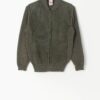 Vintage St Michael Sage Green Knitted Jacket With Suede Front Medium