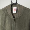 Vintage St Michael Sage Green Knitted Jacket With Suede Front Medium 2