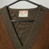 Vintage Suede Panel Jumper In Olive Green And Brown Medium Large 2
