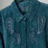 Vintage Teal Suede Jacket With Paisley Pattern By Beth Terrell Medium Large 2