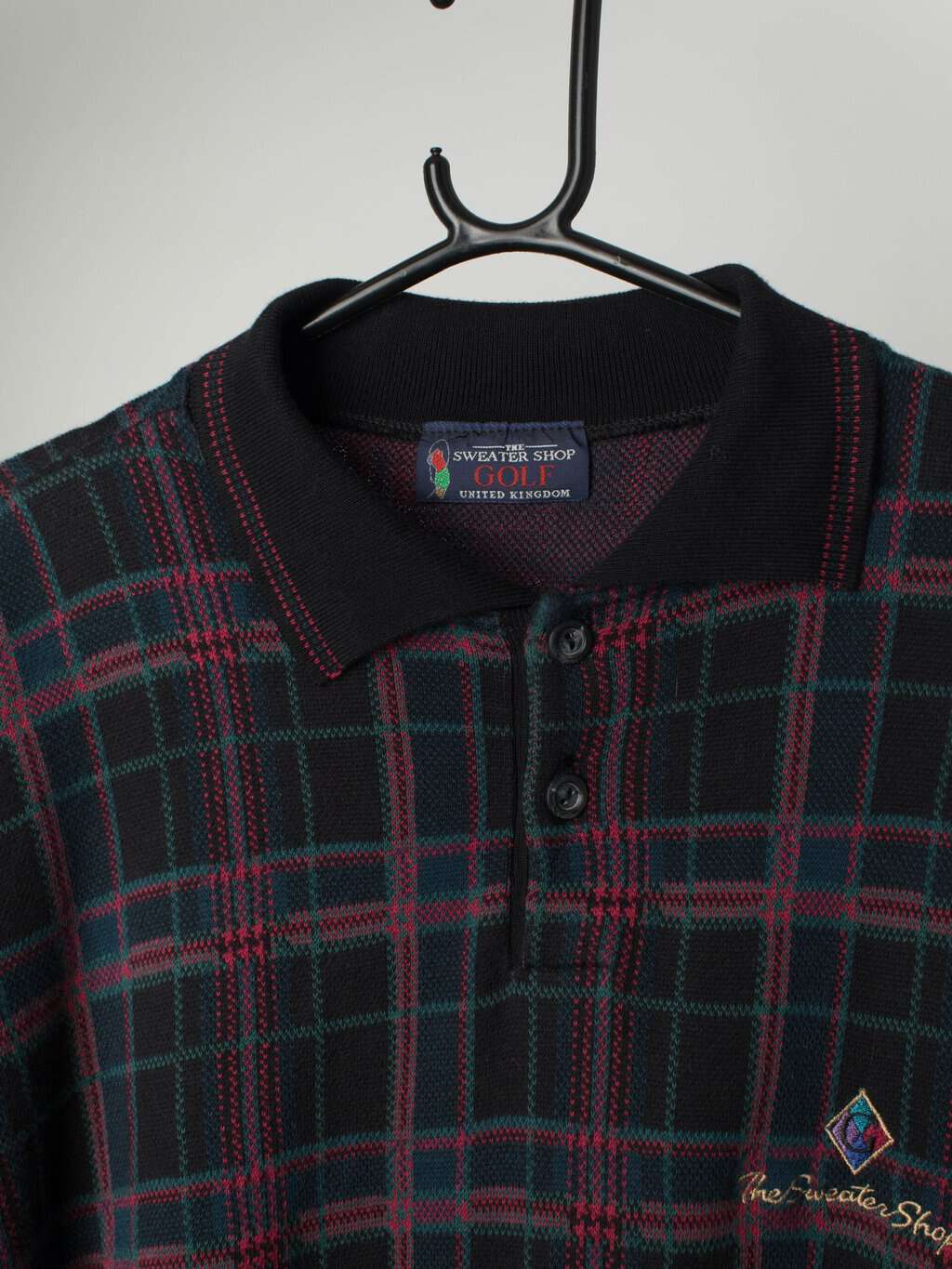 Vintage The Sweater Shop Golf Sweatshirt With Plaid Pattern Large 2