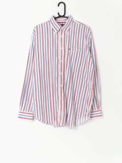 Vintage Tommy Hilfiger Shirt With Blue And Red Stripes Large