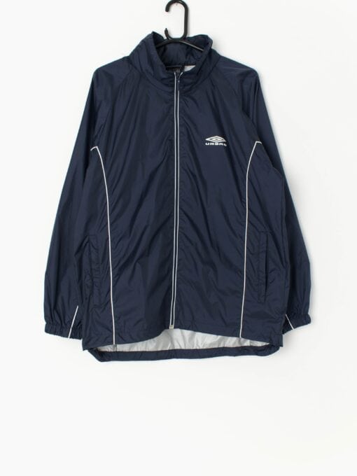 Vintage Umbro Navy Windbreaker Jacket In Navy Blue Small