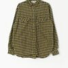 Vintage wool check flannel shirt in yellow and black - Large