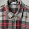 Vintage wool plaid flannel shirt in grey, red and yellow - XL