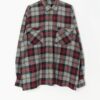 Vintage wool plaid flannel shirt in grey, red and yellow - XL