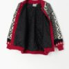 Womens vintage cherry red and black knitted bomber jacket - Medium