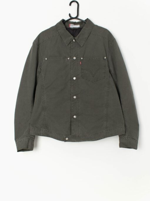 Y2K vintage Levis quilted denim jacket in grey - Large