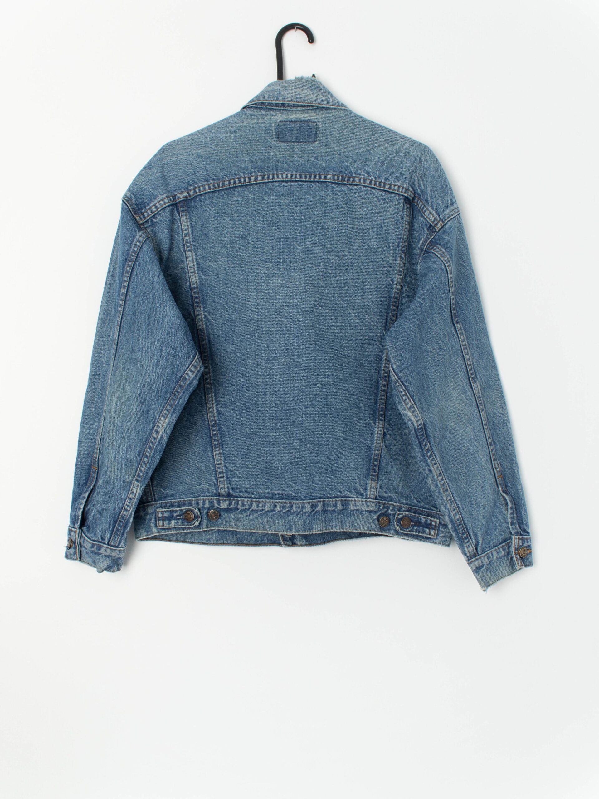 80s Levis trucker jacket M blue with detachable pins - Medium