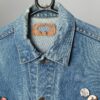 80s Levis trucker jacket M blue with detachable pins - Medium