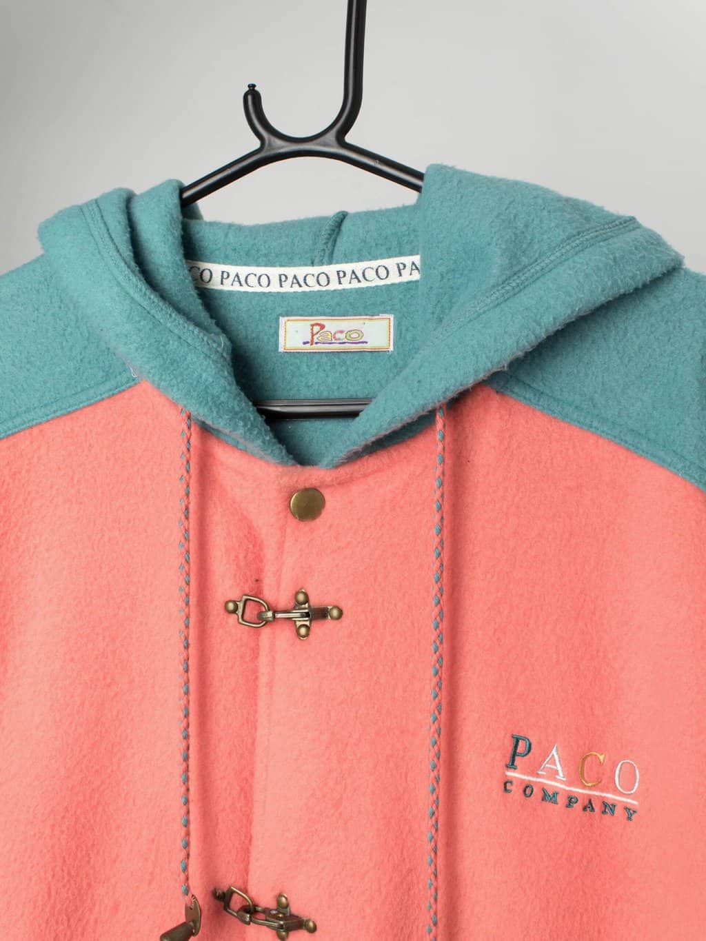 Vintage pastel fleece coat by Paco Large / XL St Cyr Vintage