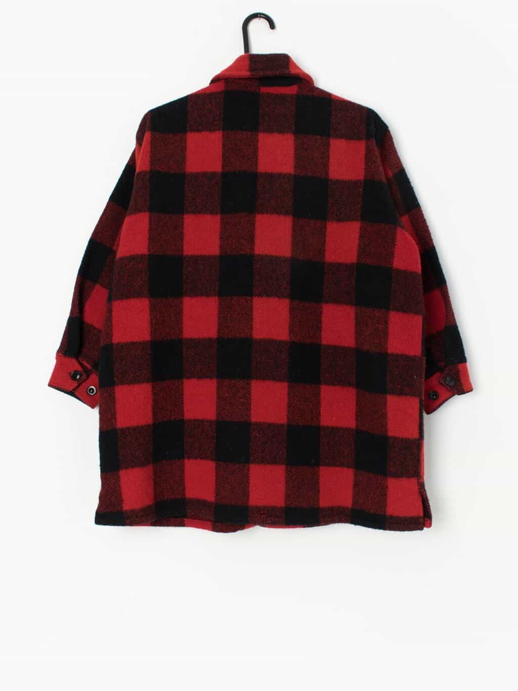 Vintage 1960s Buffalo plaid wool overshirt by Brent - Medium / Large - Image 3
